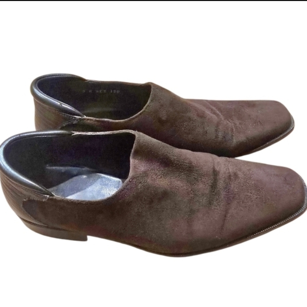 Donald J Pliner Rex 120 Dark Brown Suede Slip-On Loafers Size 9
